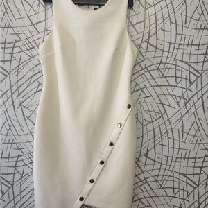 Tommy Hilfiger Cream Mini Dress with Button Accents